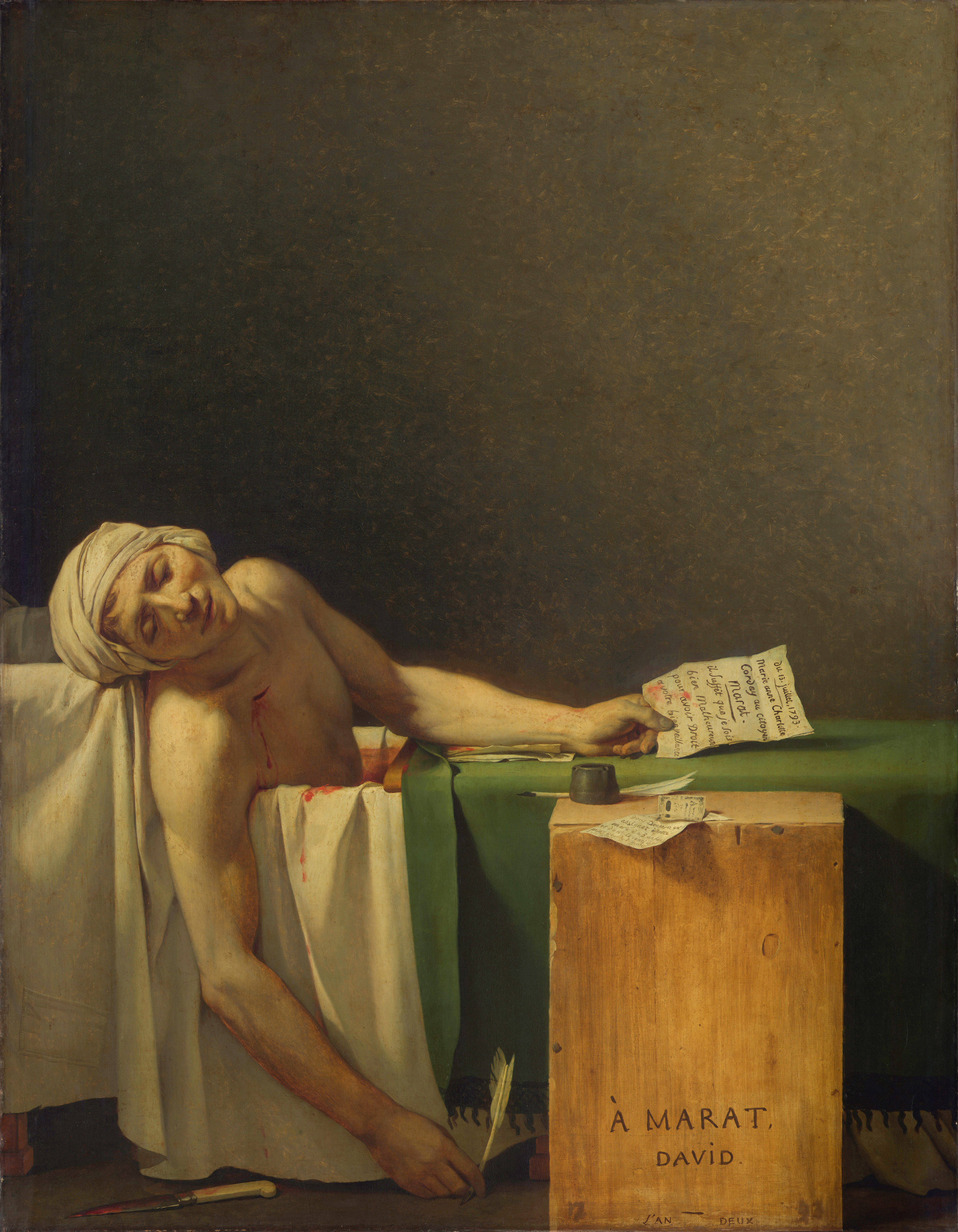 Death of Marat by Jacques-Louis David.